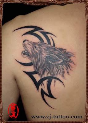 Free Tattoo Designs : Wolf totem tattoo on the back