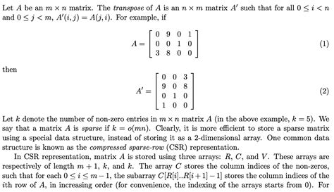 Solved Let A Be An Mxn Matrix The Transpose Of A Is An N X