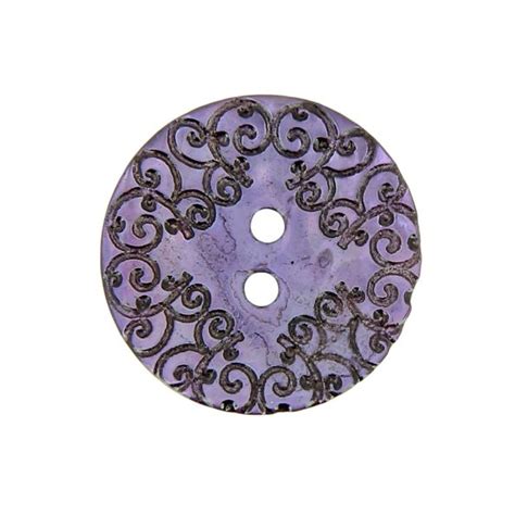 Bouton nacré gravé 27 mm Violet clair