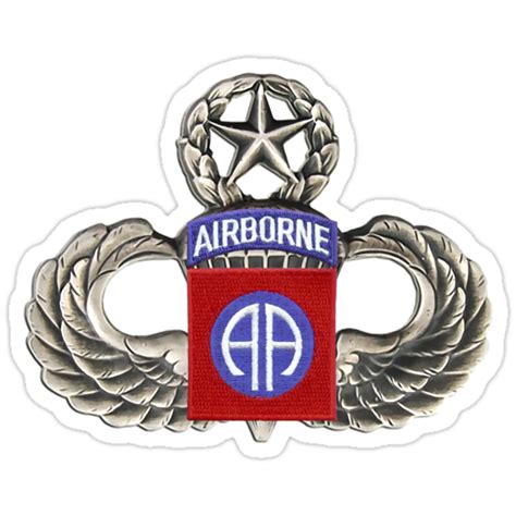 82nd Airborne Division Patch With Jumpwings Stickers By Walter