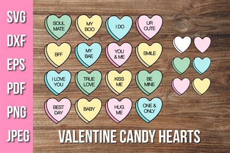 Valentines Day Candy Hearts Svg - Funny Conversation Hearts