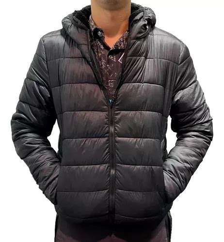 Campera Inflable Termica Hombre Interior Corderito Capucha