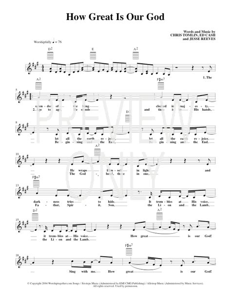 How Great Is Our God Lead Sheet Lyrics Chords Chris Tomlin 25288 Hot Sex Picture