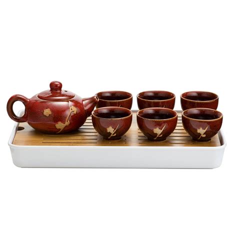 Tj Global Chinese Japanese Ceramic Tea Set Handmade Tr