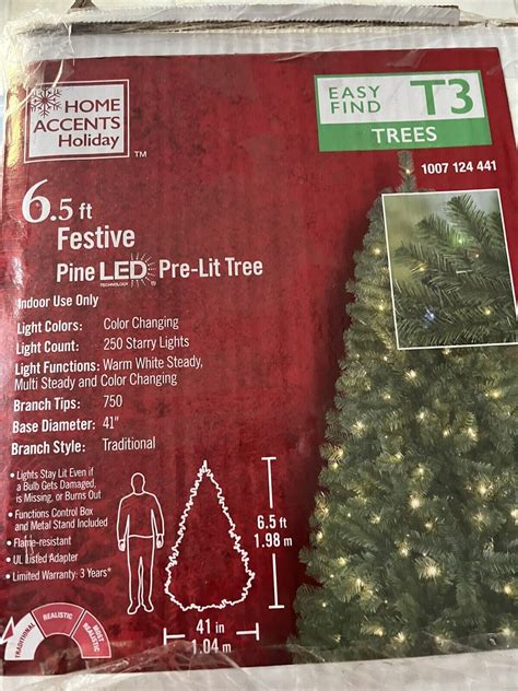 Home Accents Holiday 65ft Festive Pine Led Pre Lit Home Accents Holid Tmits