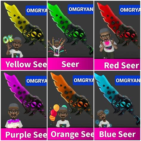 Roblox Murder Mystery 2 Seers Collection Of 6 Mm2 Godly Knives And Guns