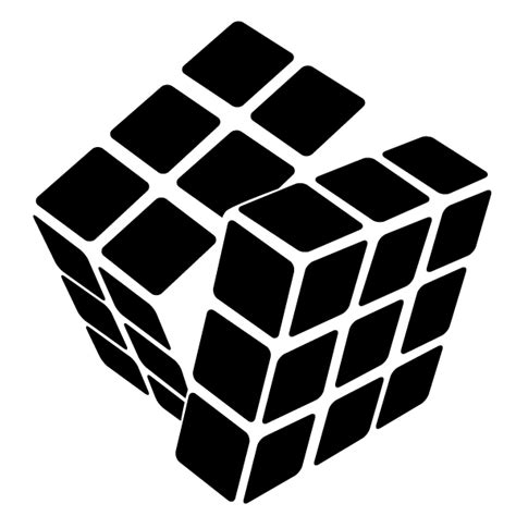 A Black And White Image Of A Rubel Cube