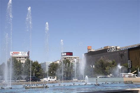 Fountain At Unirii Square In Bucharest Romania Editorial Photo Image