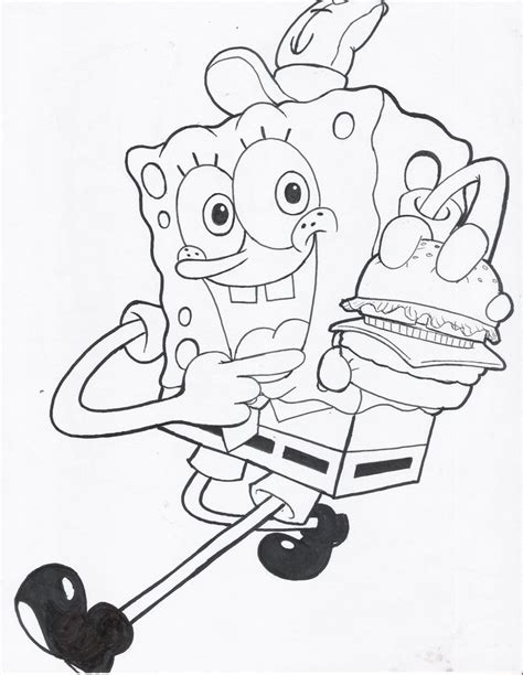 Spongebob With A Krabby Patty By Roman94 On Deviantart Cartoon