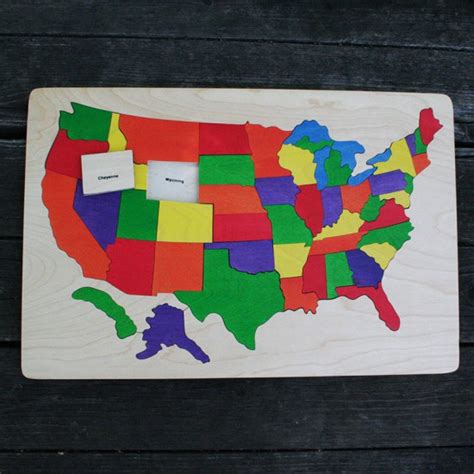 USA Wooden Map Puzzle - The Puzzle Man