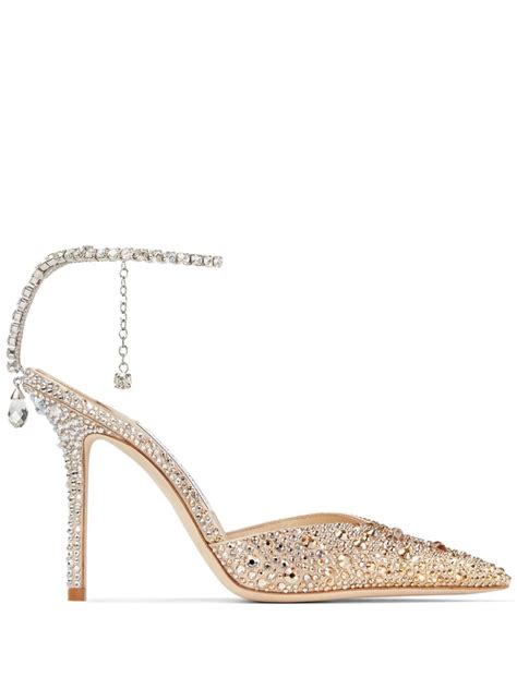 Jimmy Choo Saeda Pumps Verfraaid Met Kristallen Goud Schoenen Nl