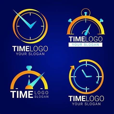 Gradient Time Logos Pack Vector Free Download