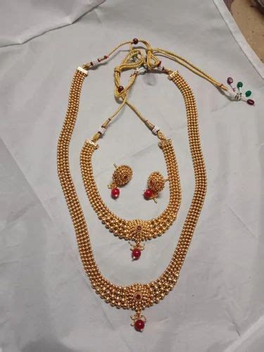 Golden Base Gold Plated Brass Necklace Set At Best Price In Mumbai Id 2849665396862