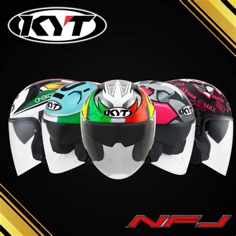 Kyt Nfj Open Face Double Visor Helmet Original Shopee Malaysia