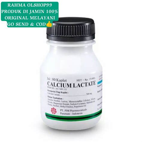 Jual CALCIUM LACTATE PIM 80 TABLET Calcium Lactate Pim Shopee Indonesia