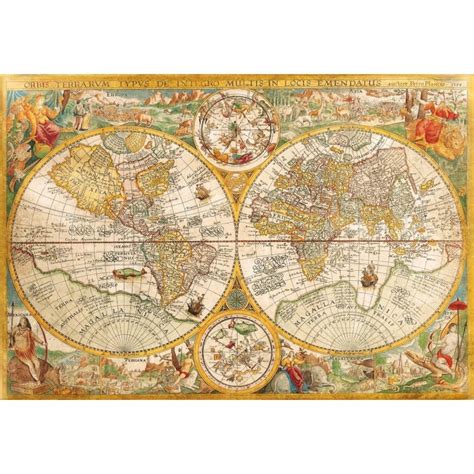 Puzzle Clementoni 2000 P Carte Du Monde Antique Kubekings Fr