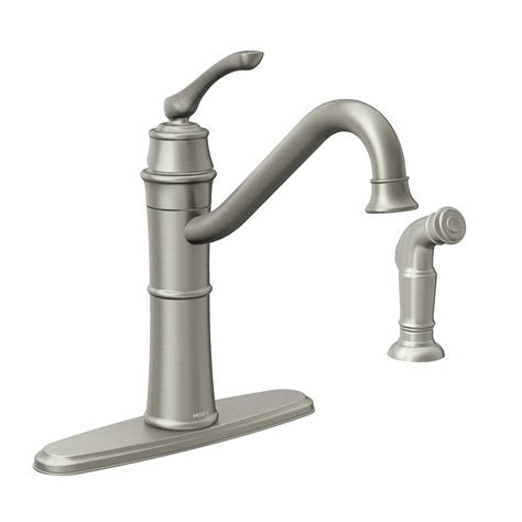 Moen Wetherly Spot Resist Stainless Handle Deck Mount High Arc