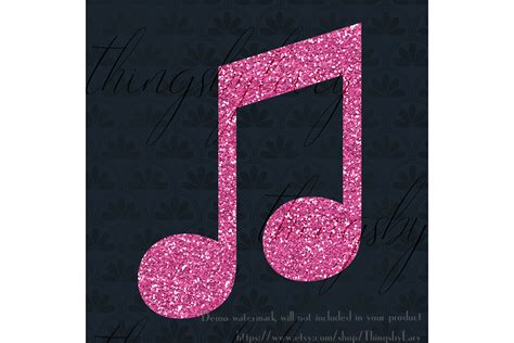 100 Glitter Music Note Clip Arts Glitter Kid Birthday Decor 130694