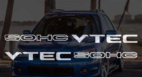 2x Vtec Sohc Decal Sticker D16 B16 B18 B20 Civic Jdm Honda Vtec Si