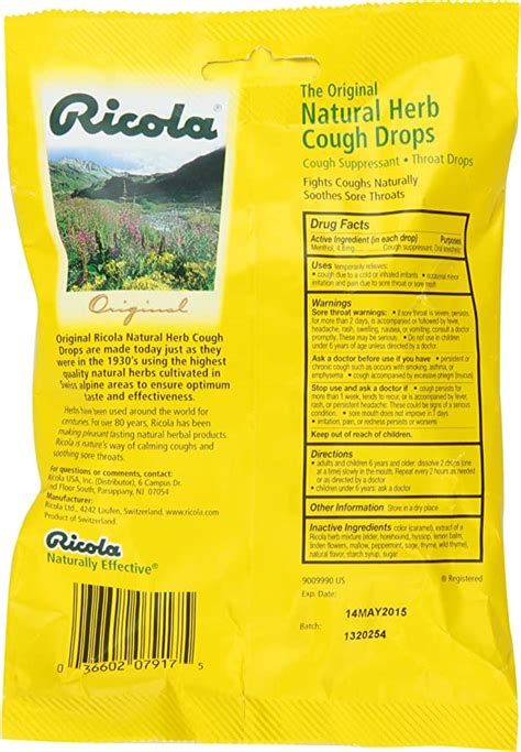 Pantrea Ricola Original Natural Herb Cough Drops Drops