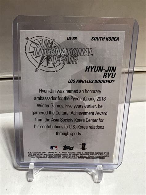 Topps Update Hyun Jin Ryu An International Affair Ebay