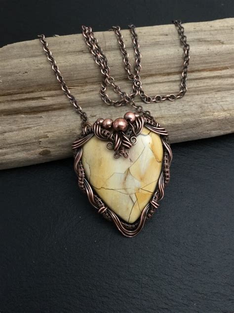 Wire Wrapped Heart Heart Pendant Valentine S Day T Etsy