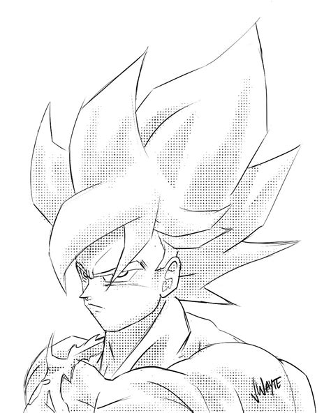 Goku Super Saiyan God Drawings Easy