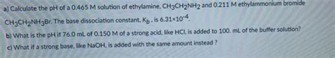 Solved What Is The Ph Of Manilinium Hydrochloride Chegg