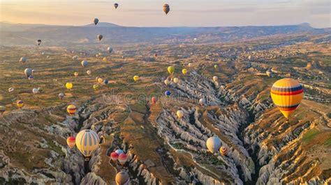 Turkey Balloons Cappadocia Goreme Kapadokya Sunrise In The Mountains