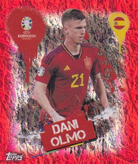 TOPPS UEFA EURO 2024 Sticker Swiss Edition ESP 3 Dani Olmo Artist Holo