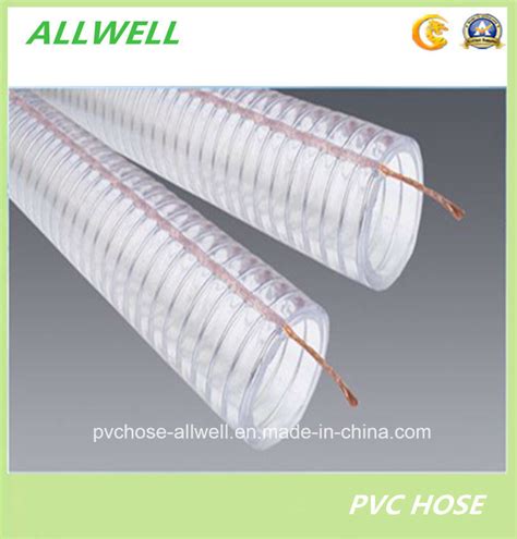 PVC Plastic Anti Static Steel Wire Flexible Powder Helix Industrial