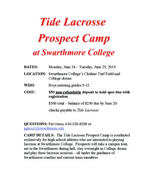 Fillable Online Men S Lacrosse To Host Prospect Camp June 24 25 Fax