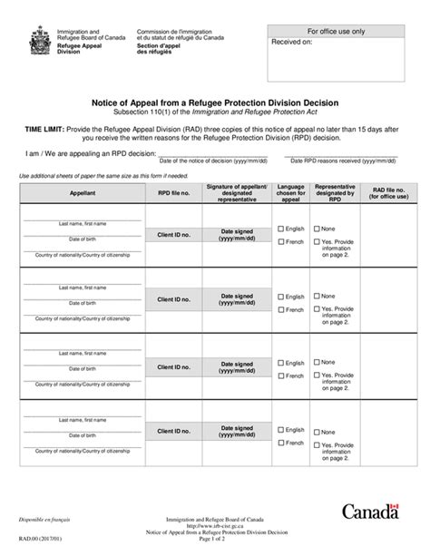 Fill Free Fillable Immigration And Refugee Board Of Canada Pdf Forms