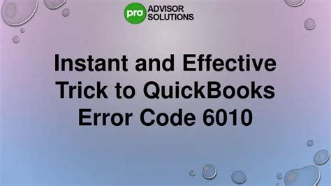 Ppt Easy Way To Fix Quickbooks Error Code Powerpoint