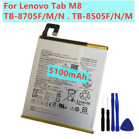 Batería L19D1P31 Original de alta calidad para Lenovo Tab M8 5100mAh