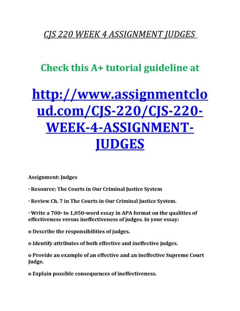 Cjs 220 Week 4 Assignment Judges By Assignment Cloud Issuu