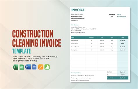 Free Cleaning Invoice Templates Editable And Printable