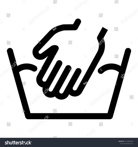 Hand Wash Normal Icon Outline Hand Stock Vector Royalty Free