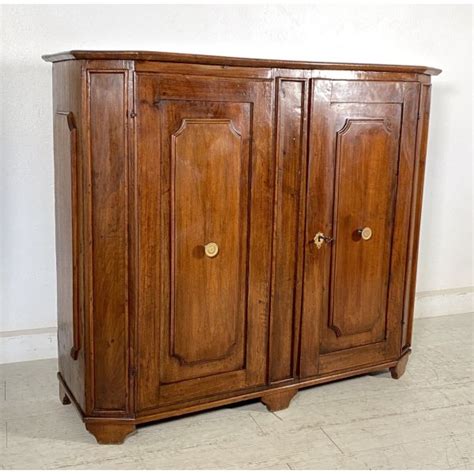 Antica Credenza Scantonata Legno Noce Rustica Originale Madia Epoca