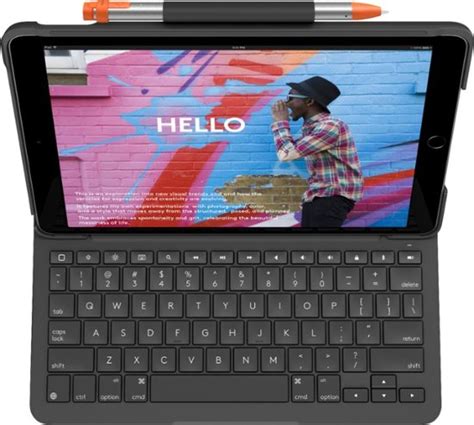 Logitech Slim Folio Keyboard Folio For Apple Ipad 7th 8th And 9th Generation Graphite 920