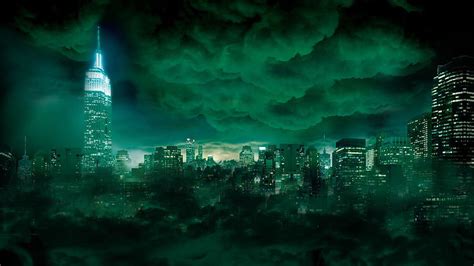 Neon Green City Green City Anime Hd Wallpaper Pxfuel