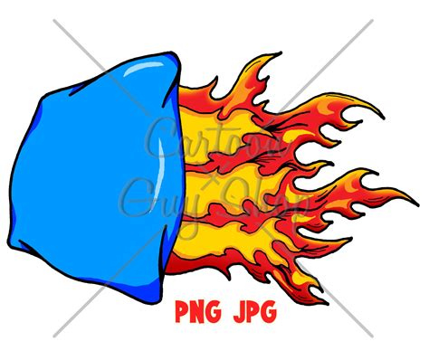 Cornhole Clipart Flaming Cornhole Bag PNG Cartoon Image Digital