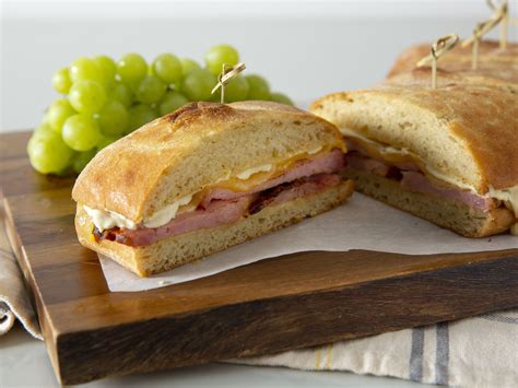 Baked Ham And Cheese Ciabatta Loaf