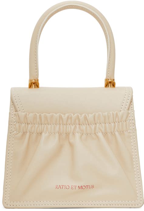 Ratio Et Motus Off White Leather Lady 15 Top Handle Bag Ratio Et Motus