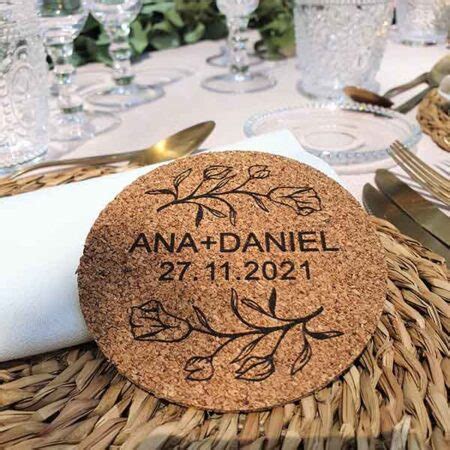 Posavasos Redondo De Corcho Personalizado Para Bodas Y Otros Eventos