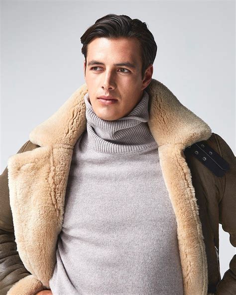 Sheepskin Jacket Mens Mens Shearling Jacket Leather Jacket Outfit Men