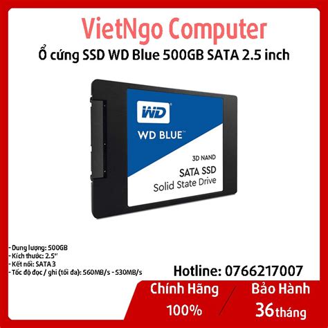 Ổ cứng SSD WD Blue 500GB SATA 2 5 inch Đọc 560MB s Ghi 530MB s