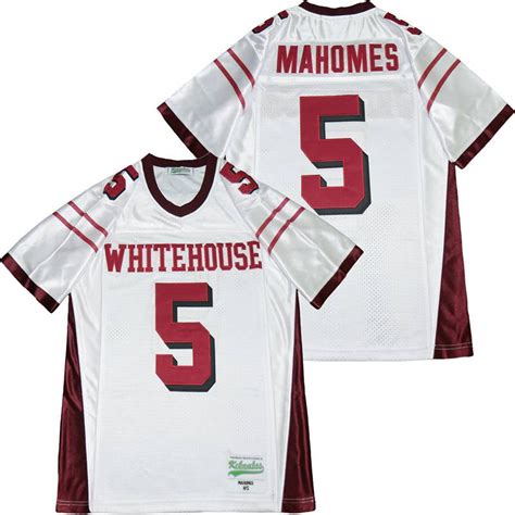 Patrick Mahomes Whitehouse Texas High School Jersey White – Classic ...