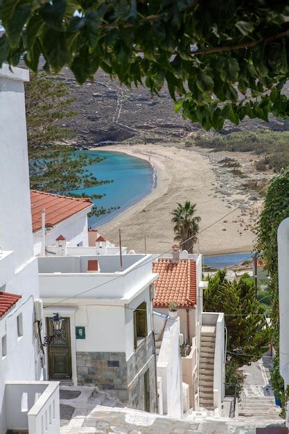 Premium Photo Greece Andros Island Sandy Beach Cyclades Above View Of