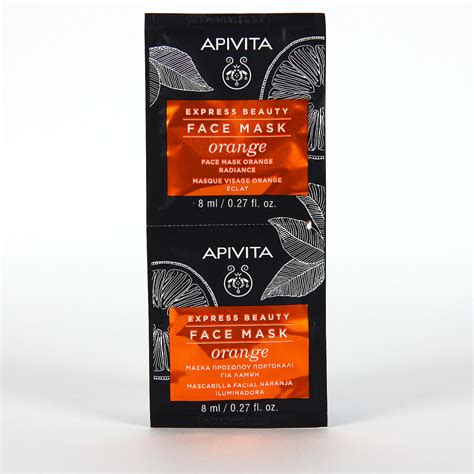 Apivita Express Beauty Mascarilla Facial Iluminadora Con Naranja 2x8ml